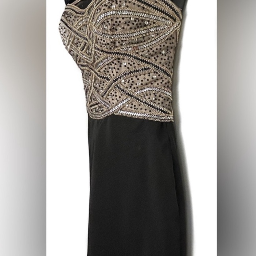 Alexia Designs Strapless Black and Gold Dress - Picture 6 of 14